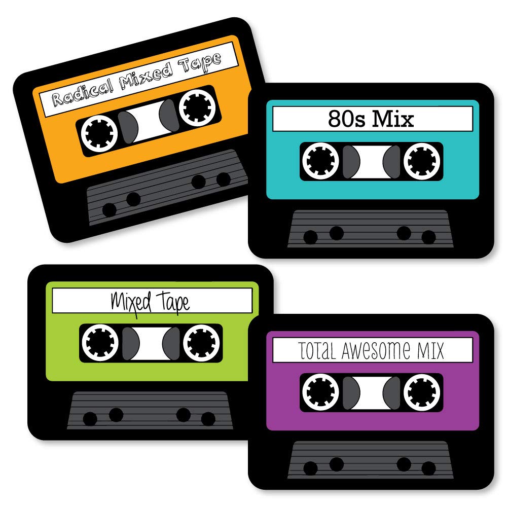 80's Retro Paper Cassette Tape DIY Totally 1980s Party Essentials