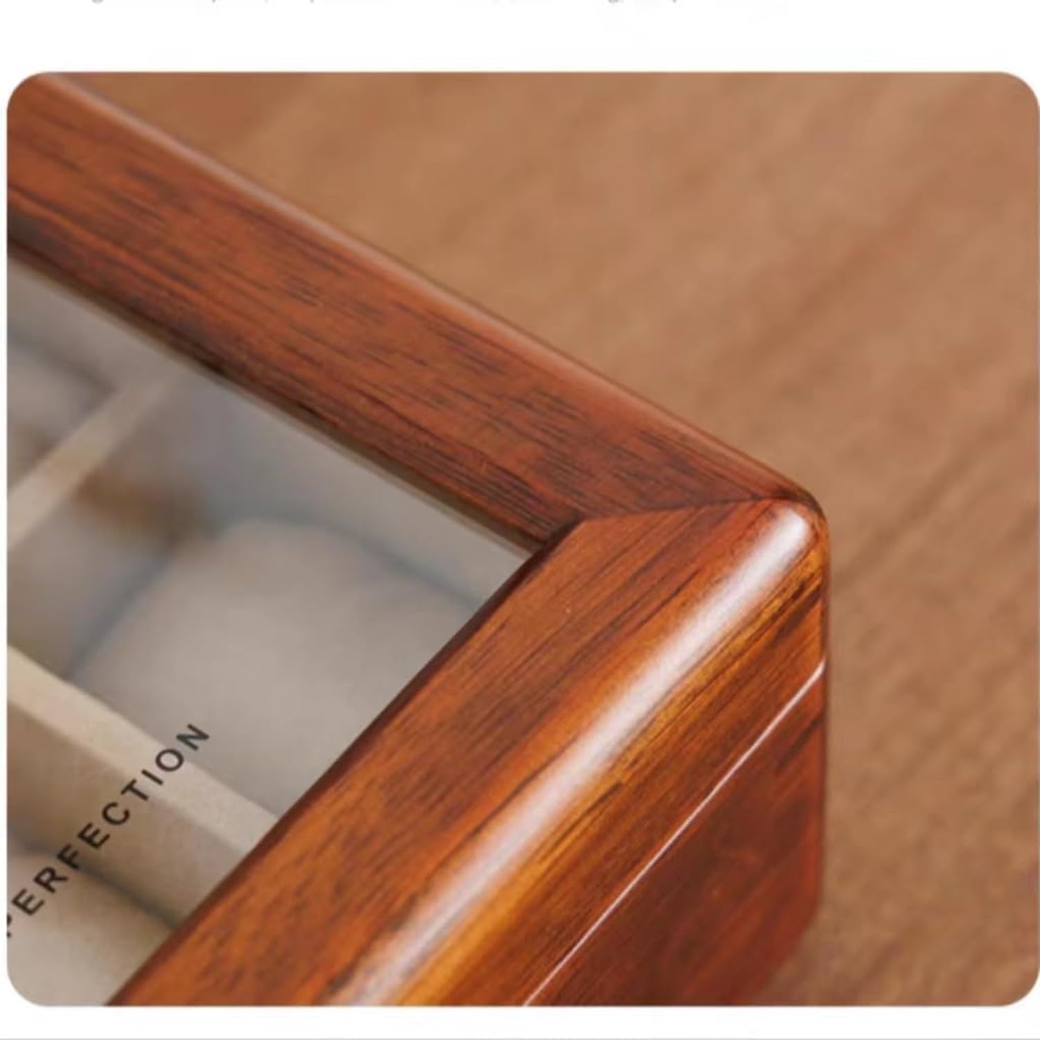 Porta Orologi in Legno Massello 8 Scomparti Vetro - Scrigno Custodia Organizer Regolabile con Coperchio Trasparente per Collezione, 8 Slot-Velluto marrone chiaro, Legno di teak dorato massiccio