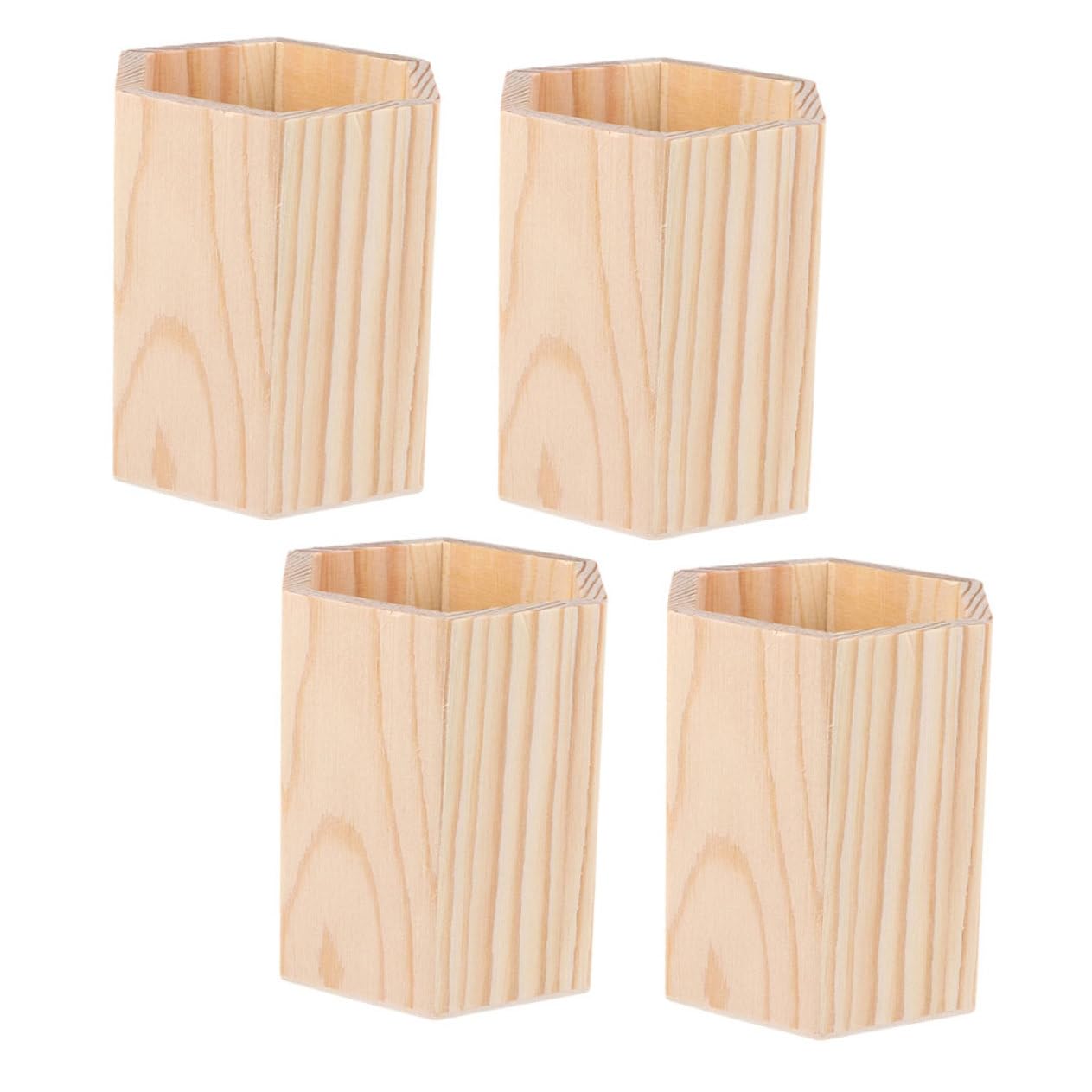 Ciieeo 4 Set Barile Di Stoccaggio in Legno Tazza Portapenne Porta Penna Portapenne Vuoto Portabicchieri Per Penne Portapenne Da Ufficio Tazza Della Matita Di Legno Khaki 4 Pezzi * 4