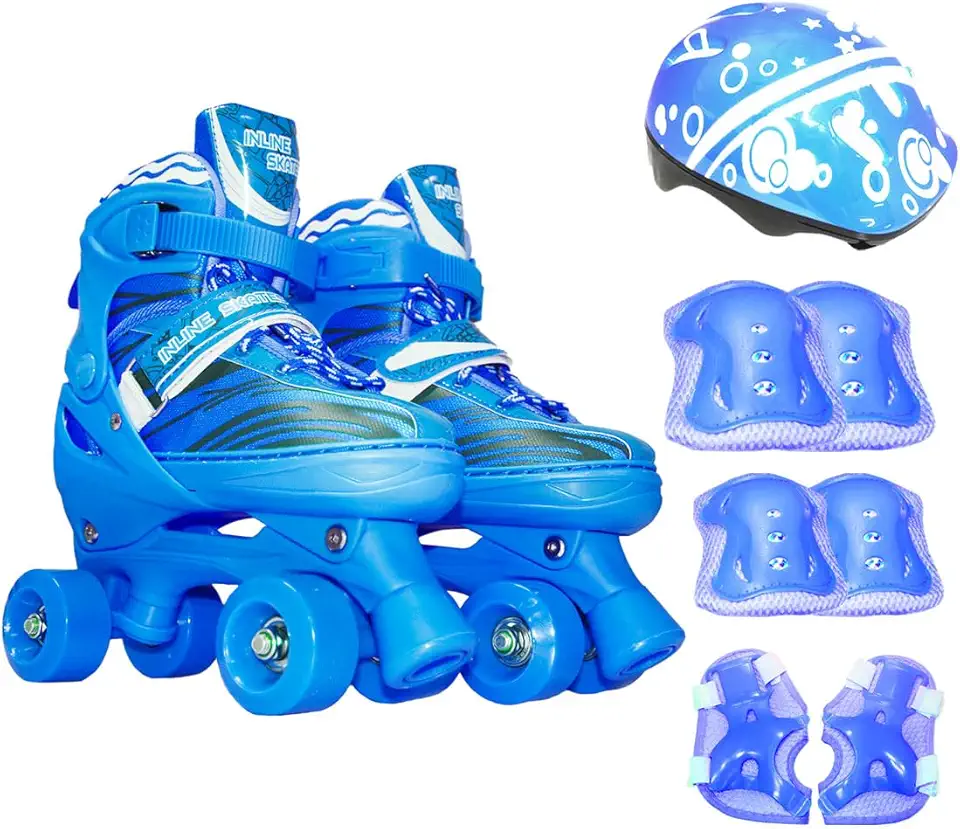 Patins Infantil Roller 4 Rodas Proteção Ajustável