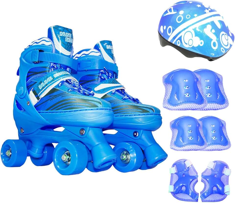 Patins Infantil Roller 4 Rodas Proteção Ajustável