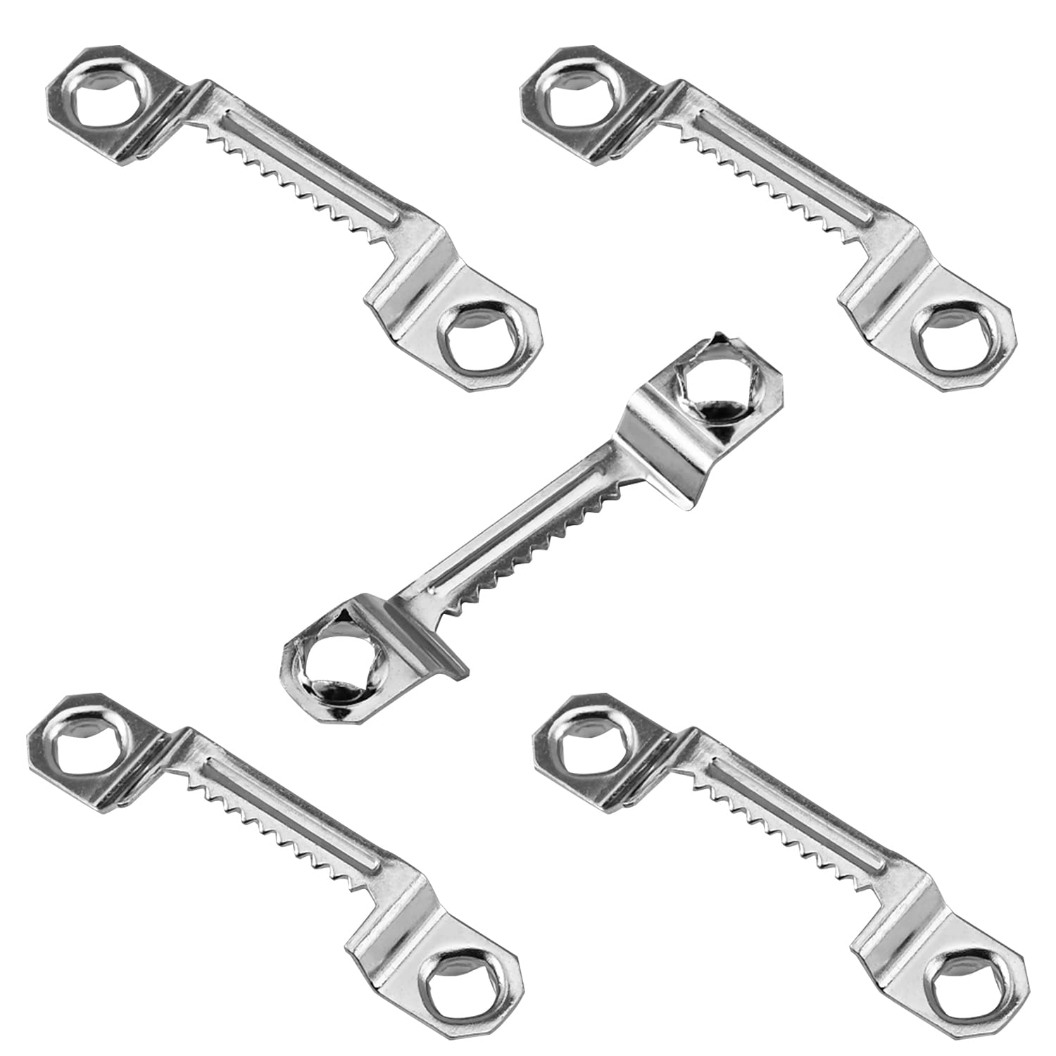 MroMax 20PCS Sawtooth Picture Hangers Iron Picture Hangers 1.69" x 0.31" Double Hole Picture Frames Hangers for Hanging Clock Paintings Artwork Picture Frame Hook Photos Silver