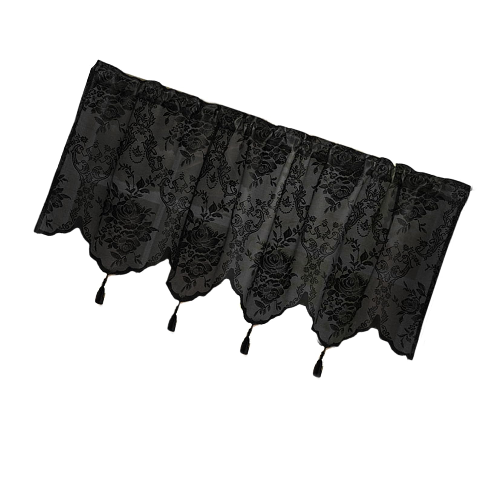 Buxuaaaa Lace Window Curtain Elegant Tasseled Lace Weaving Designing Curtains to Any Space Decoration Short Drape Bedroom Curtain