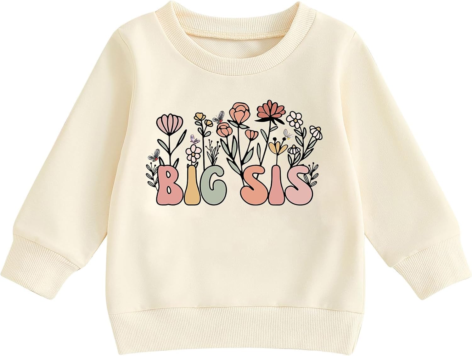 Big Sister Sweatshirt for Toddler Baby Girl Outfits Big Sis Announcement Pullover Gifts 2-7T