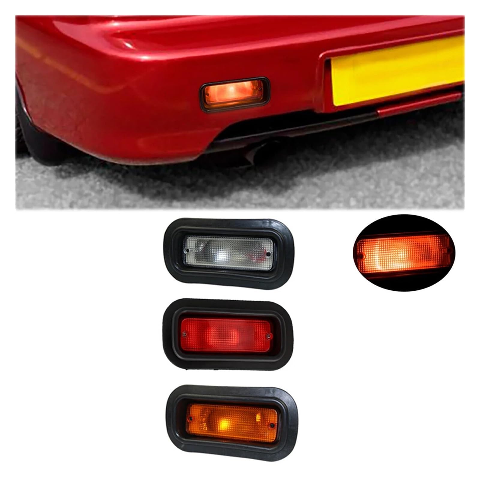 Antiniebla Parachoques Trasero Lámpara Freno Rojo Blanco Naranja Universal Adapta Cualquier Automóvil Accesorios para Automóviles Luz de Frenos