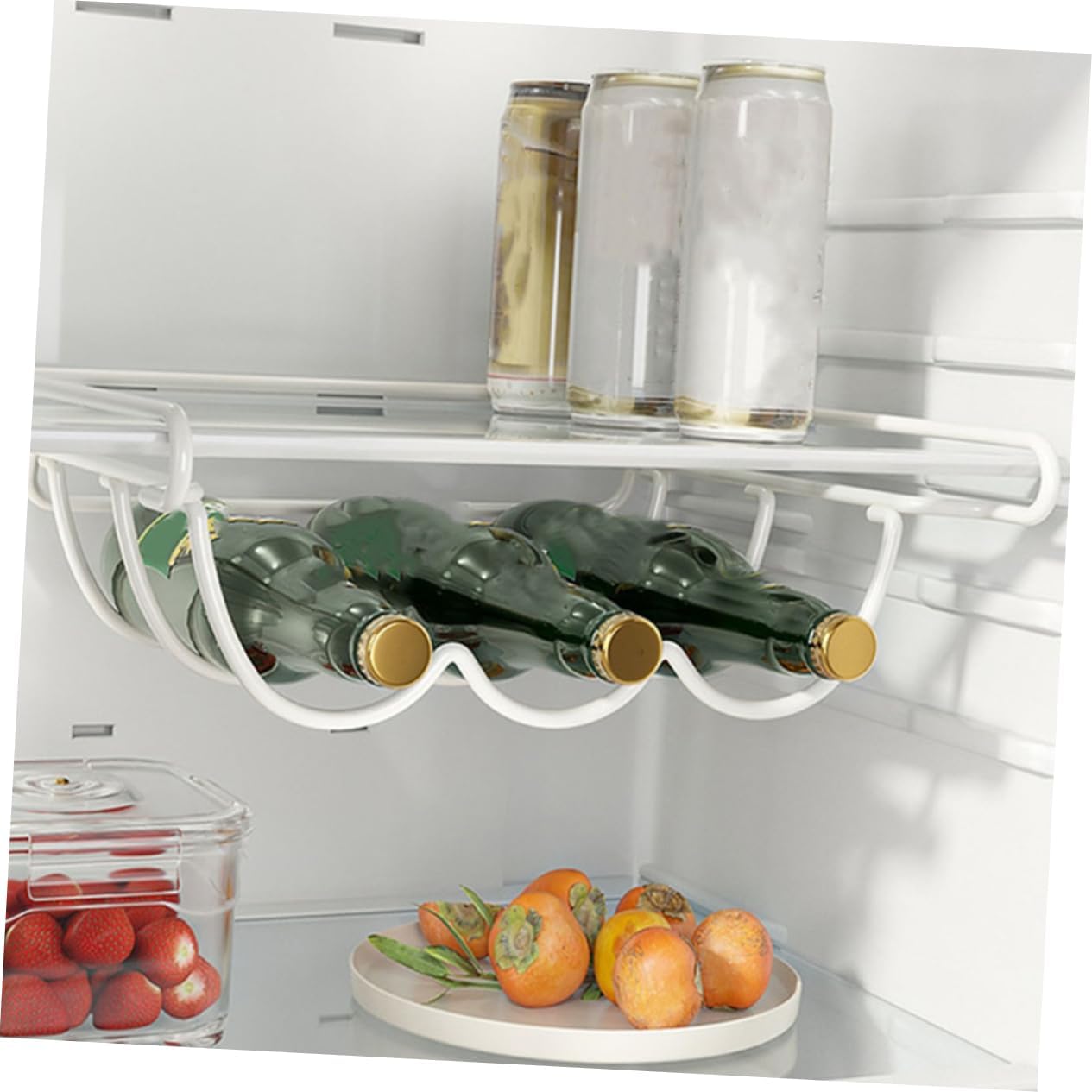Iron Fridge Beer Storage Rack Fridge Organizer Bottle Holder for Refrigerator Wine Rack Water Bottle Storage