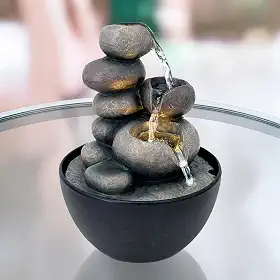 Fonte de Água Decorativa de Mesa Stone com LED
