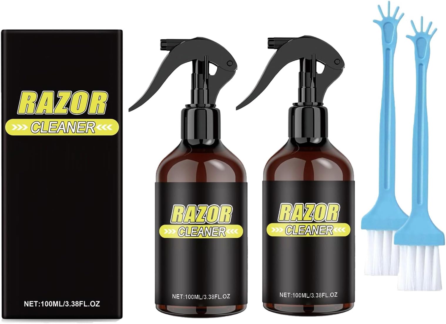 Efficient Shaver Cleaner Spray, Shaver Cleaning Solution With Brush, For Cleaning Lubricating And Rust Prevention To Shavers 100ml (2)