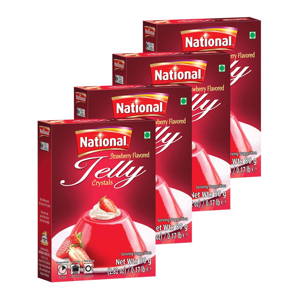National Foods Jelly Crystal Strawberry 2.82 oz (80g) Quick & Easy Jello