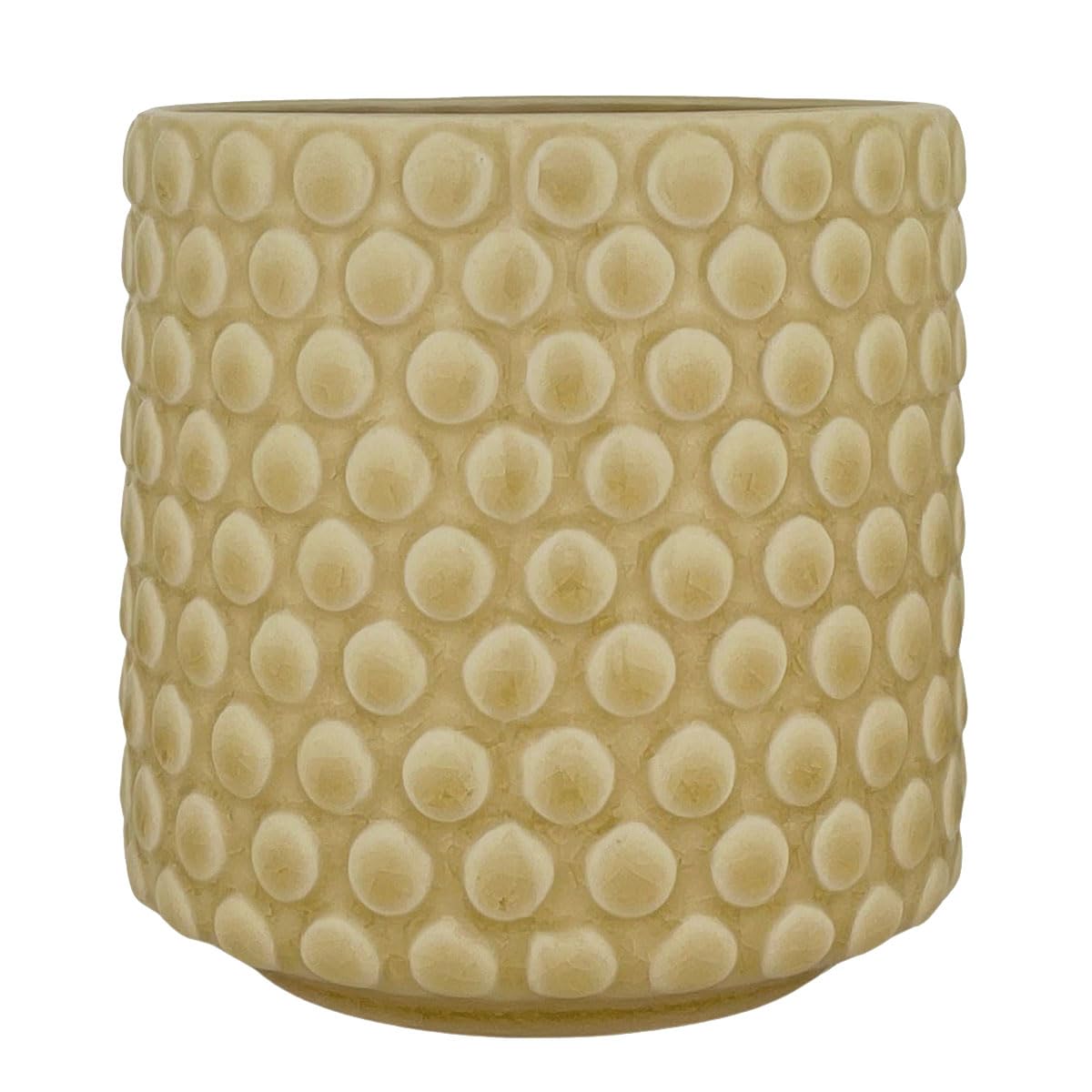 Nordring Ceramic Flower Pot Dotty - colorful Planter, Pot for plants, sukkulents Size M (12,5 cm ø) Dia 5'' H 5'', Stoneware, ivory