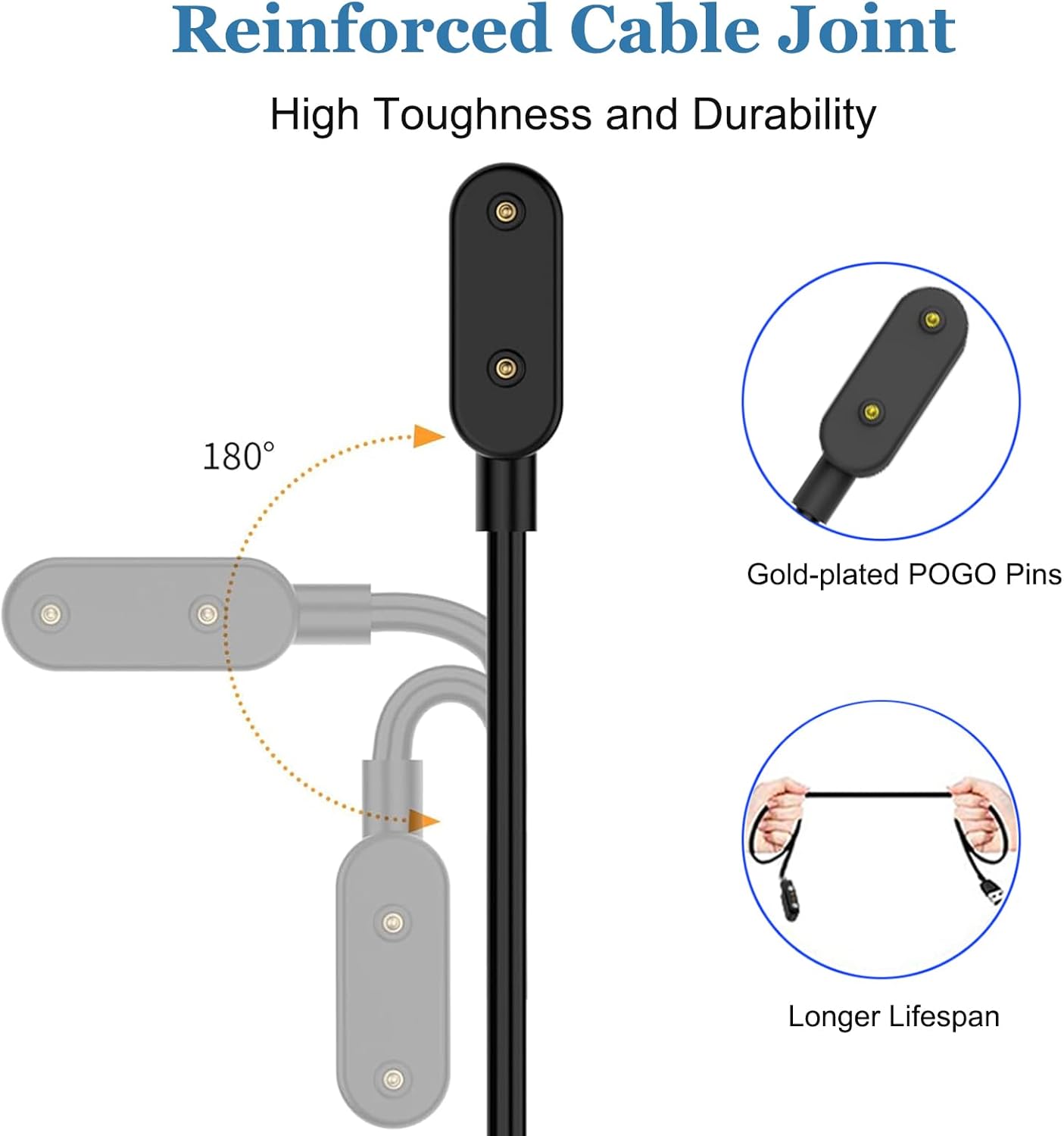 Compatível com cabo carregador Huawei Band 9 8 7 6, cabo de carregamento USB Dock para Huawei Watch Fit 3 / Fit 2, Huawei Kids Watch 4X/4Pro, Honor Band 7/6, Honor Watch ES Smart Watch (100 cm) (1) 4 61HDS+rXRZL. AC SL1500