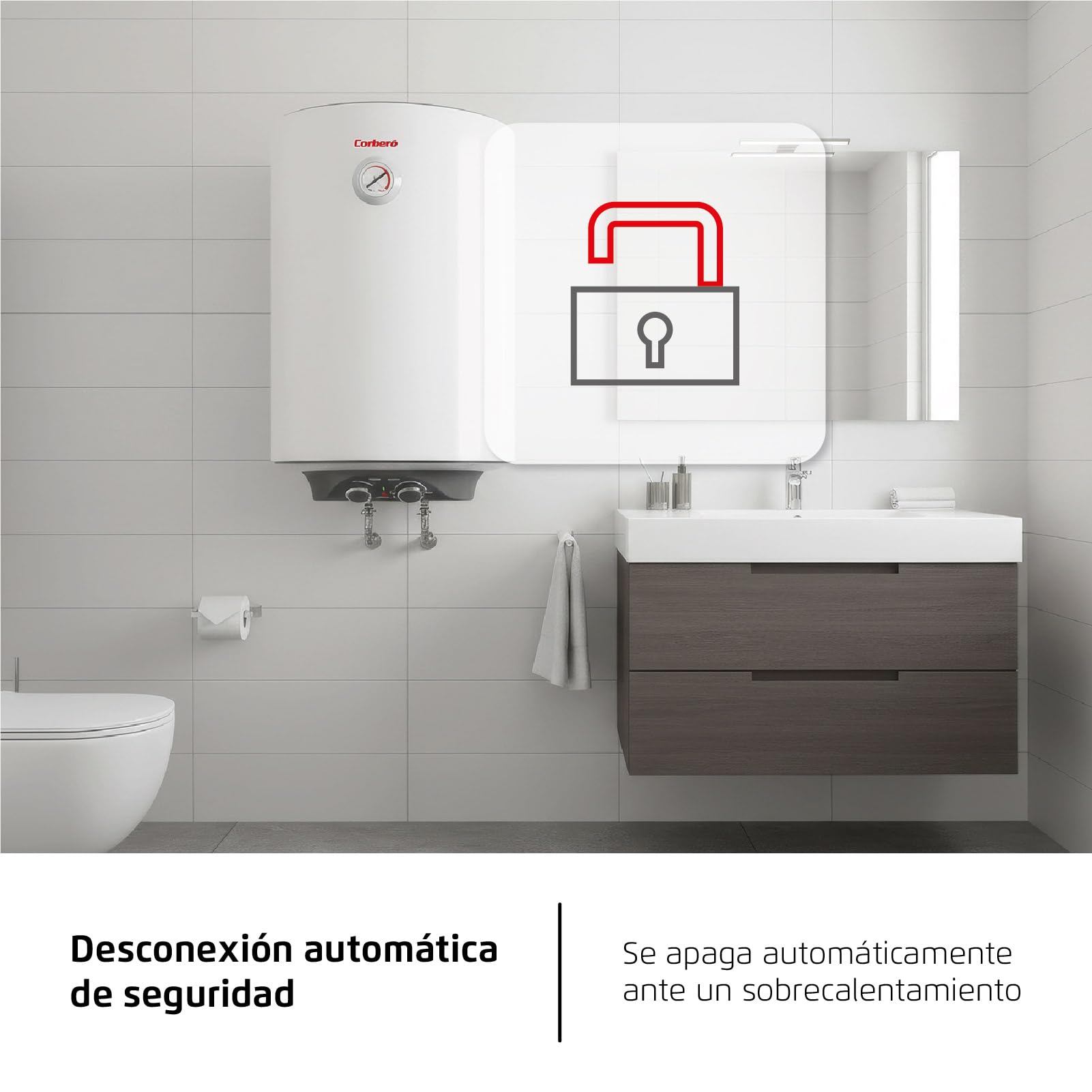 Corberó – Termo Eléctrico | CTM80ENV | 80L | Resistencia Envainada | Panel Mecánico | Termostato Exterior | Protección Anticorrosión | Eficiencia Energética C