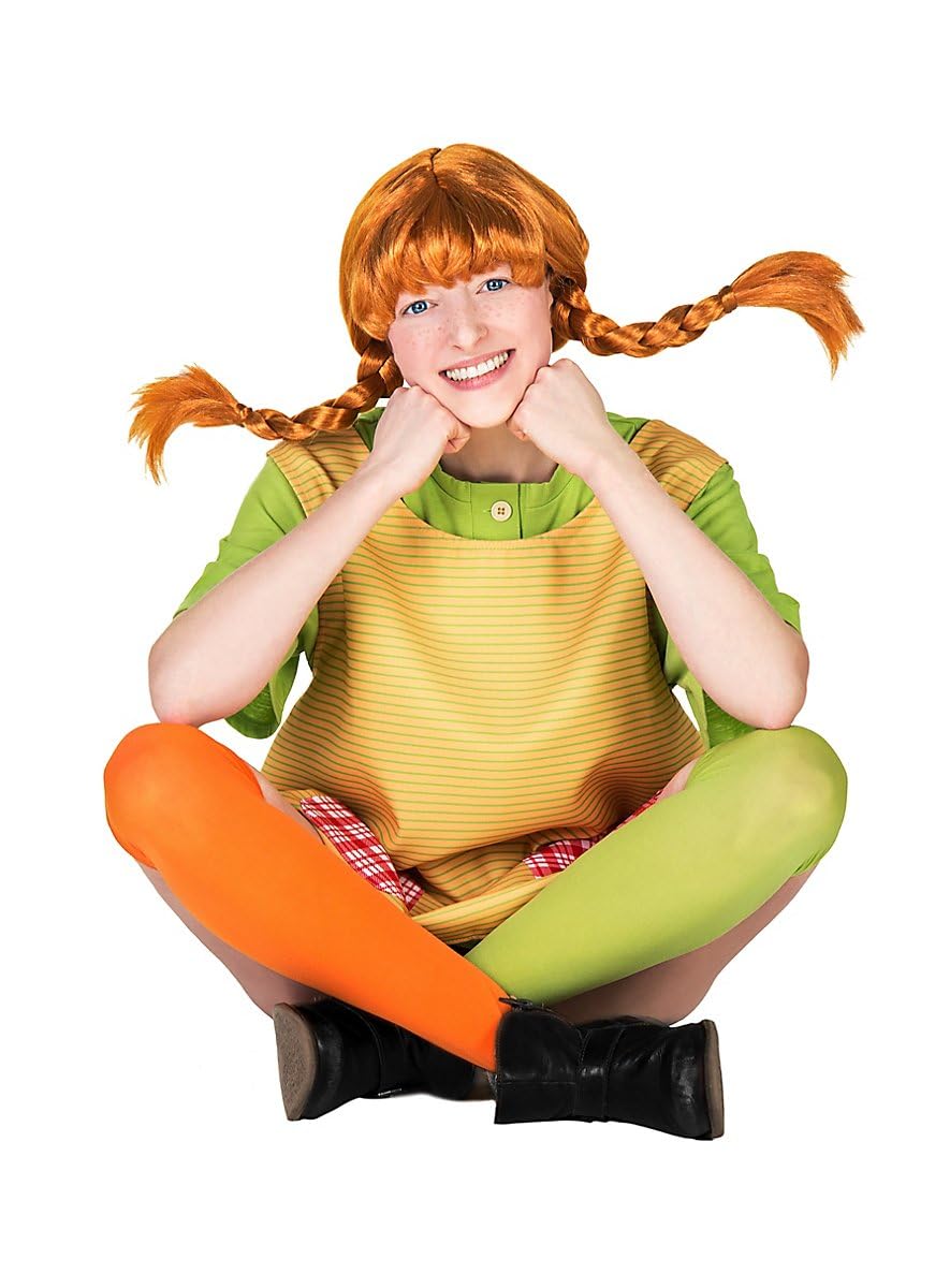 Maskworld Pippi długie pończochy – oryginalny kostium filmowy i/lub peruka dla dzieci i młodzieży