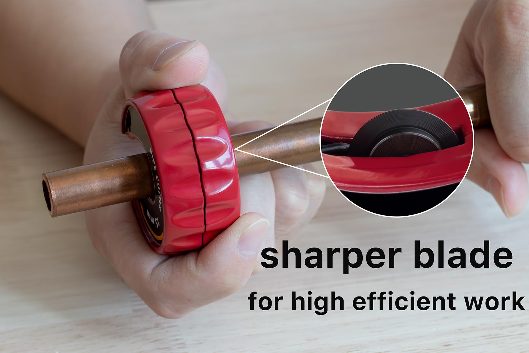 PLOWFAR Pipe Cutter 15mm and 22mm Set Copper Pipe Slice Tube Cutter Zinc Alloy Body with 2 Replacement Cutting Wheels, Red - Image 4