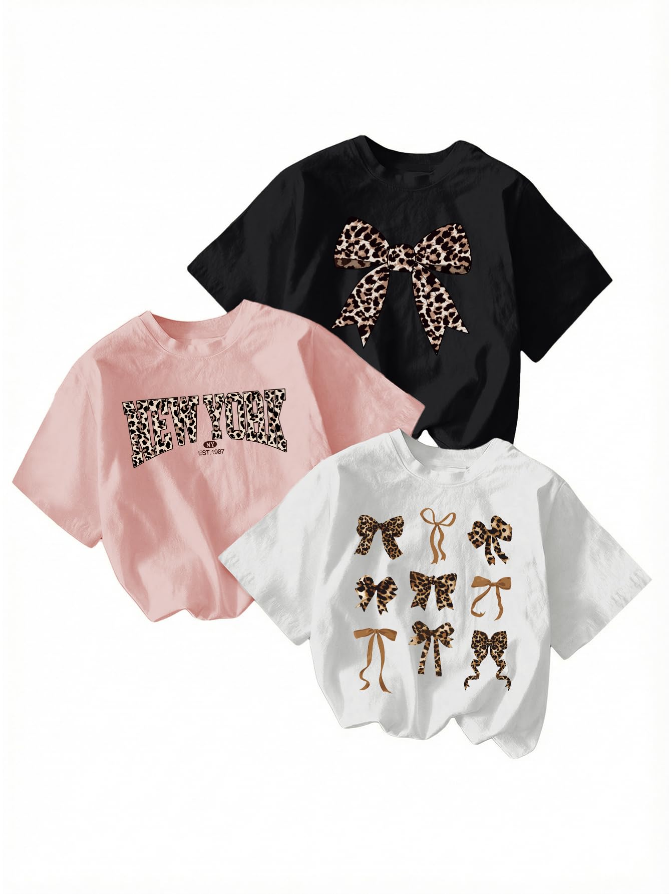 RoseSeek Girl's Graphic Tees Crewneck Summer T Shirt Tops Cute Clothes