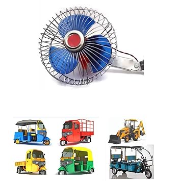 High speed DC source 6 Inch Fan 12 Volts Oscillating Automotive Directly Run Through Solar Panel or Any 12 Volt Battery or Dc Source Multycolor (Pack of 1)