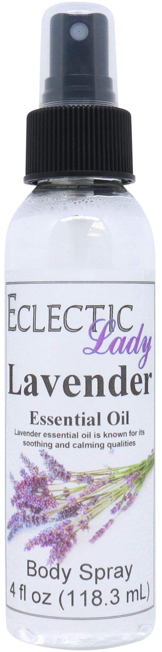 Eclectic Lady Lavender Body Spray, 4 ounces, Body Mist for Women with Clean, Light & Gentle Fragrance, Cologne with Soft, Subtle Aroma For Daily Use