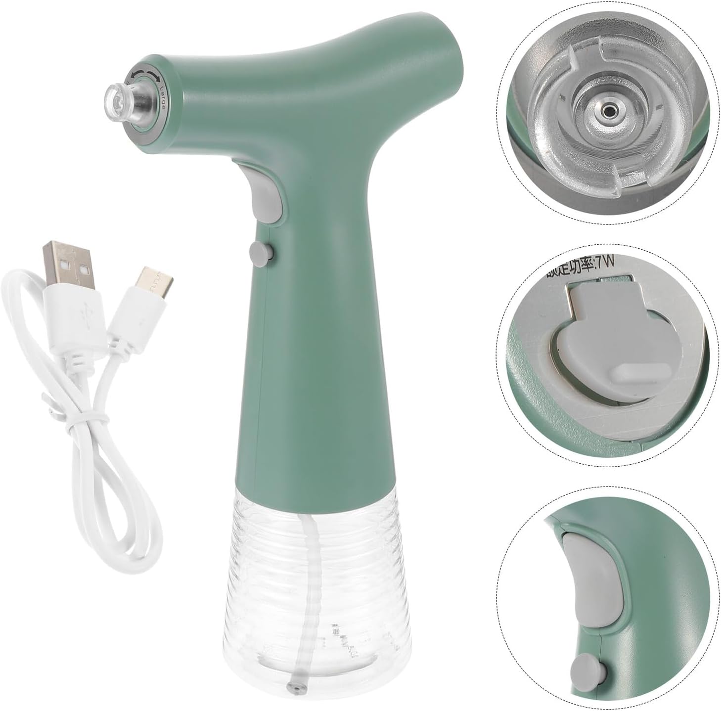 Alipis Electric Oil Spray Bottle USB Rechargeable Oil Sprayer Dispenser Vinegar Soy Sauce Mist Spray Bottle for Cooking and BBQ, Green Color