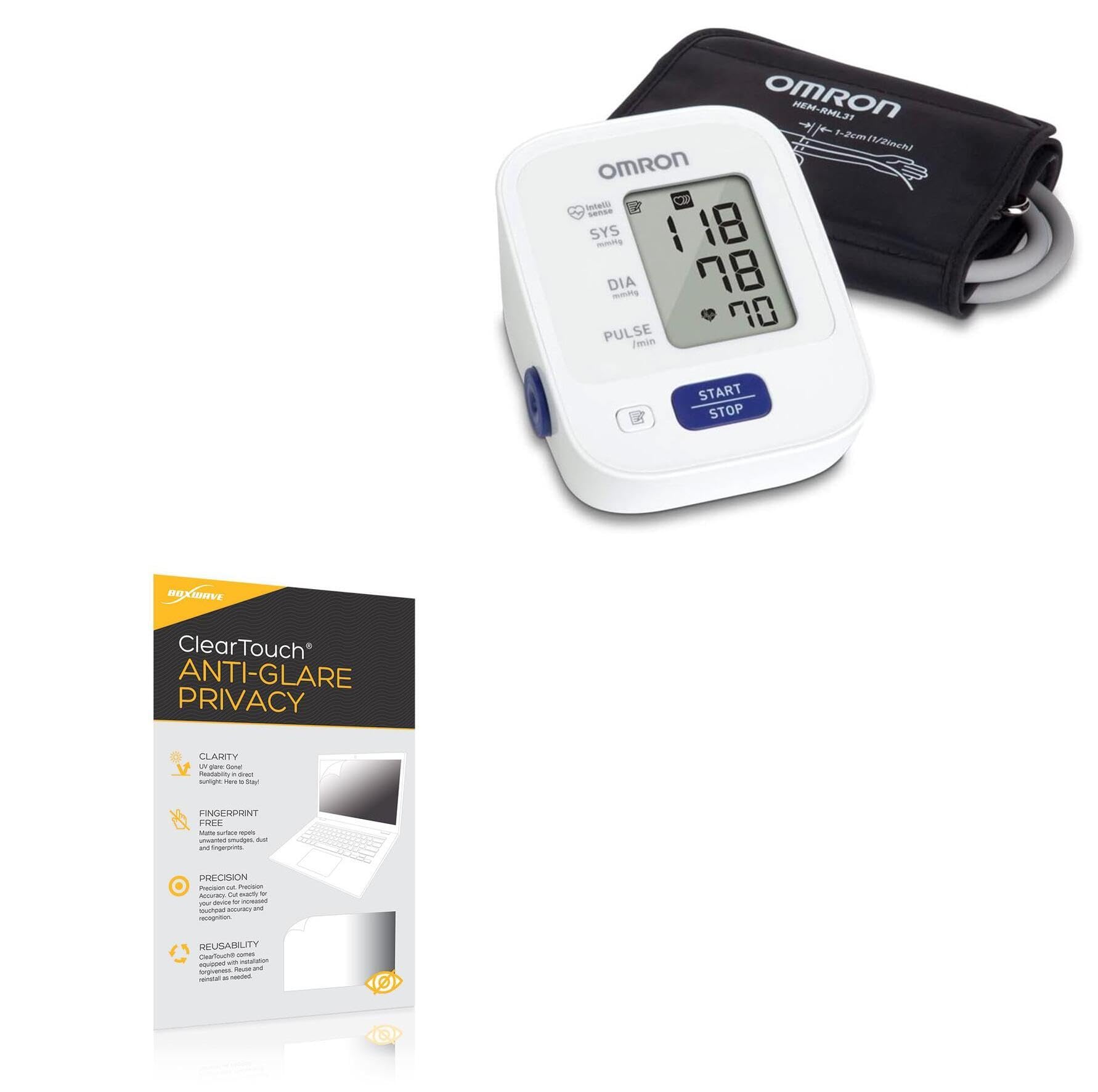 BoxWave Screen Protector Compatible with Omron BP5100 - ClearTouch Anti-Glare Privacy (2-Pack), Privacy Screen Protector Flexible Film Anti-Glare