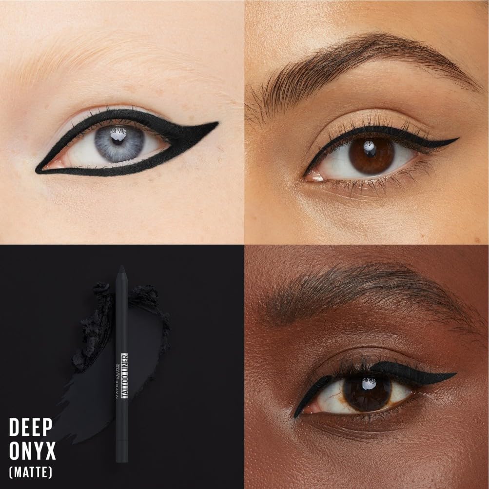 Maybelline New York Tattoo Liner Gel Pencil, Deep Onyx, Matita Occhi in Gel, Colore Intenso, Tenuta 36H