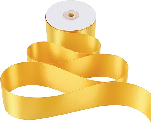 Vista 24 de MEEDEE Orange Satin Ribbon - 1.5 inch Double Faced Satin Ribbon, 50 Yards - Neon Tangerine - For Christmas, Thanksgiving, Halloween, Weddings