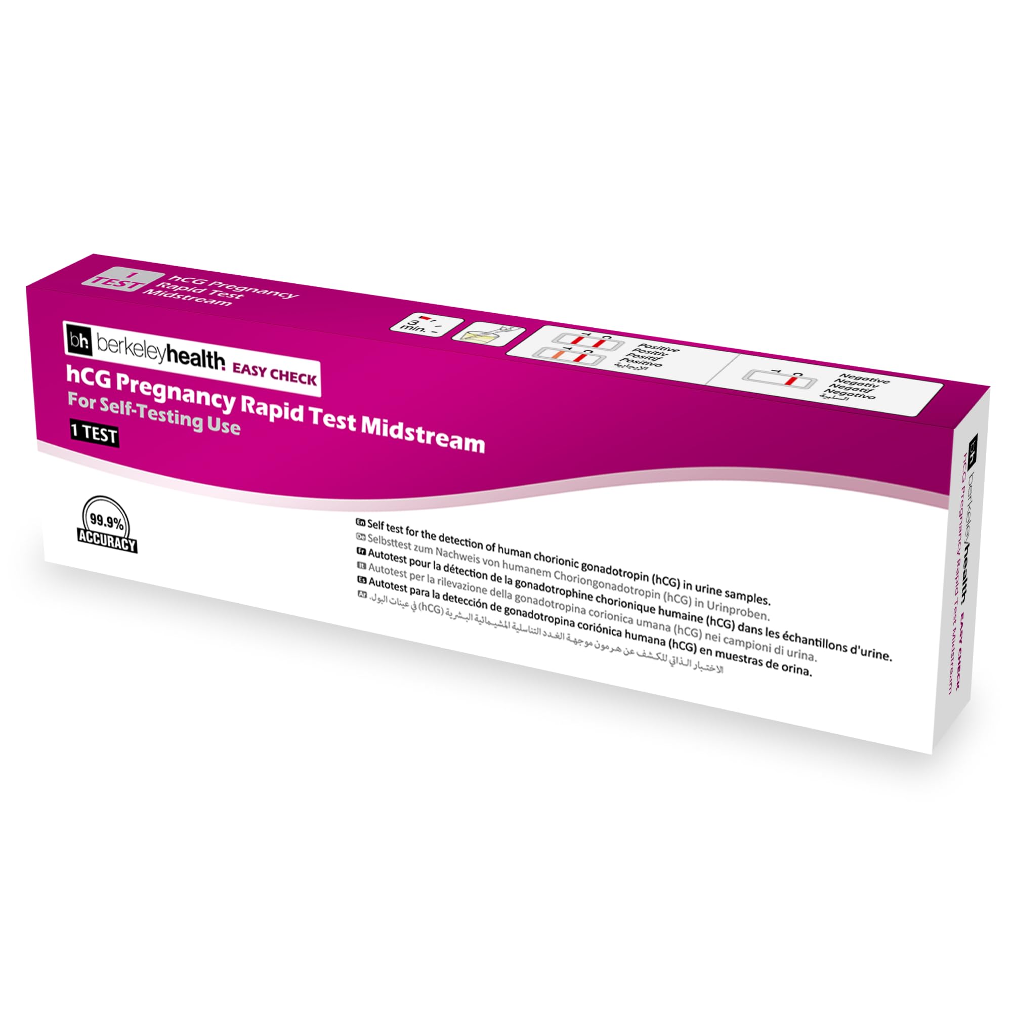 hCG Pregnancy Test (Midstream) - Easy to Follow, Fast & 99.9% Accurate - 1 Pack