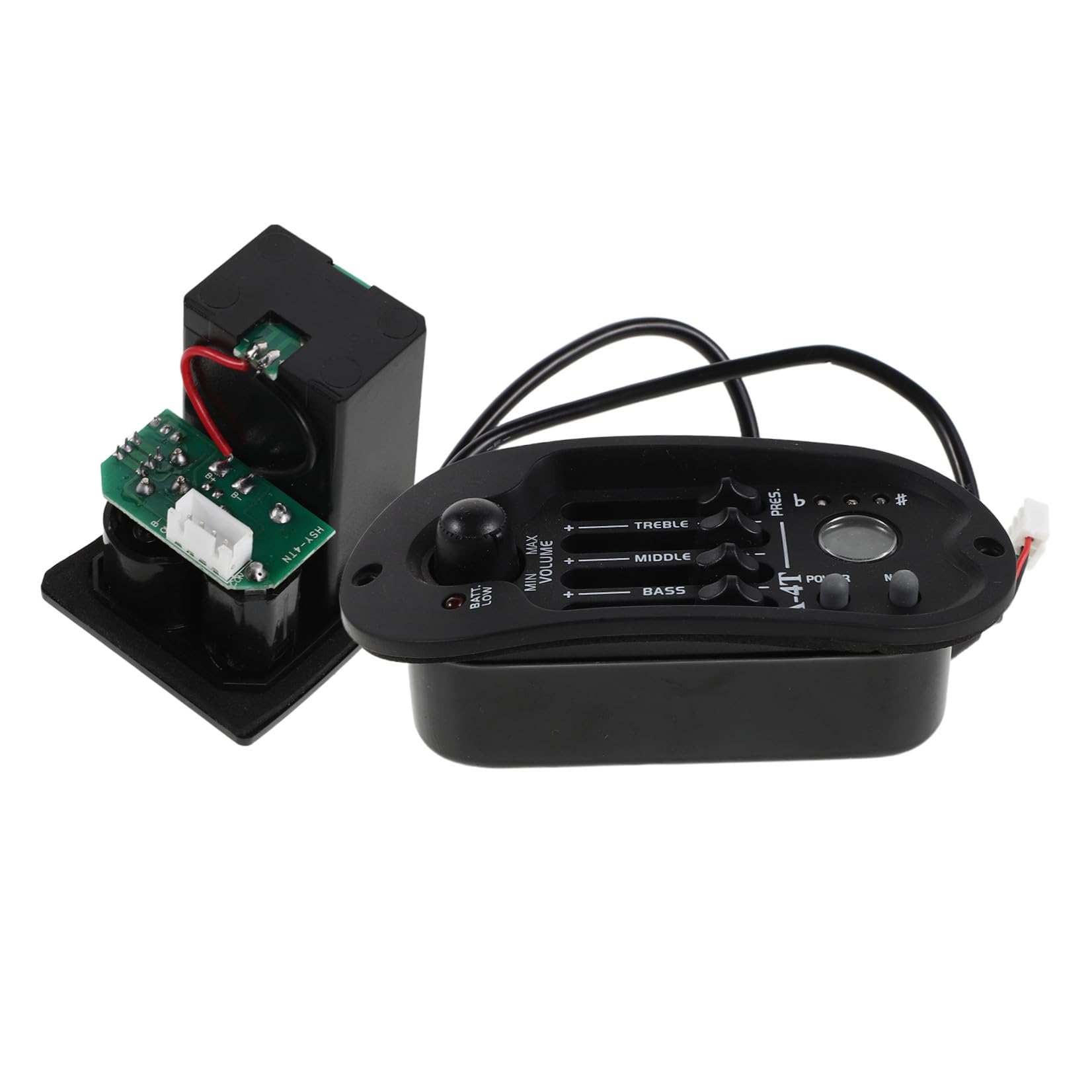 minkissy Set 1 Preamplificatore Pickup per Chitarra Acustica ed Elettrica con Equalizzatore a 4 Bande, Sintonizzatore Lcd, Plastico e Metallo, per Registrazioni e Performance Live