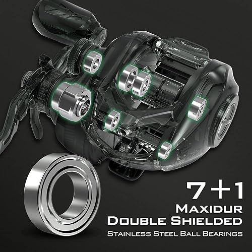 Miniatura 7 de KastKing Spartacus II Baitcasting Fishing Reel, 6oz Ultralight Baitcaster Reel, Super Smooth with 17.6 LB Carbon Fiber Drag, 7.2:1 Gear Ratio, 39mm