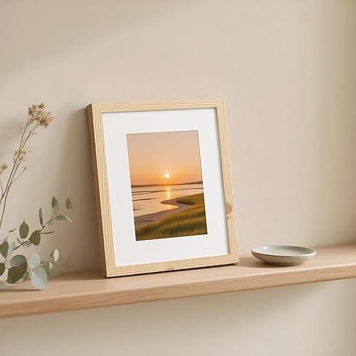 Vista 88 de KINLINK Juego de 6 portarretratos de madera de 6 x 8 pulgadas, marco de fotos de madera mate de 4 x 6 con plexiglás para 4 x 6 con paspartú o 6 x 8