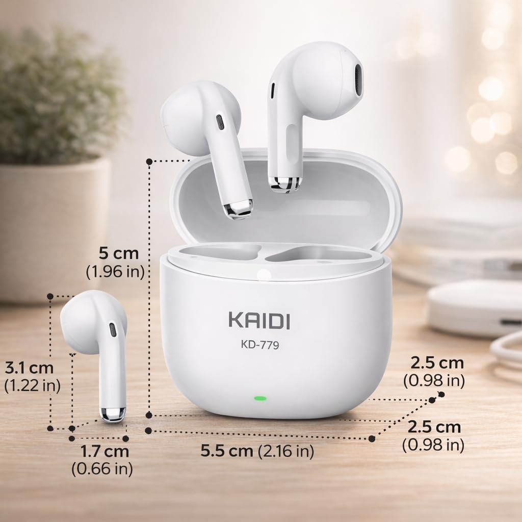 Kaidi KD-779 Earbuds with dimensions