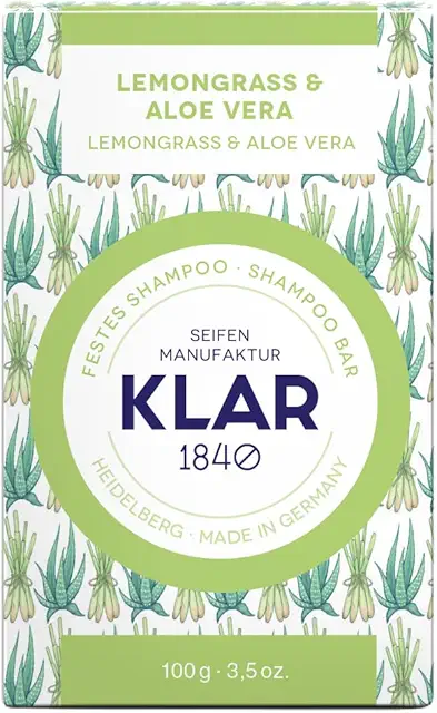 Klar Seifen festes Shampoo Lemongrass & Aloe Vera 100g für fettiges Haar
