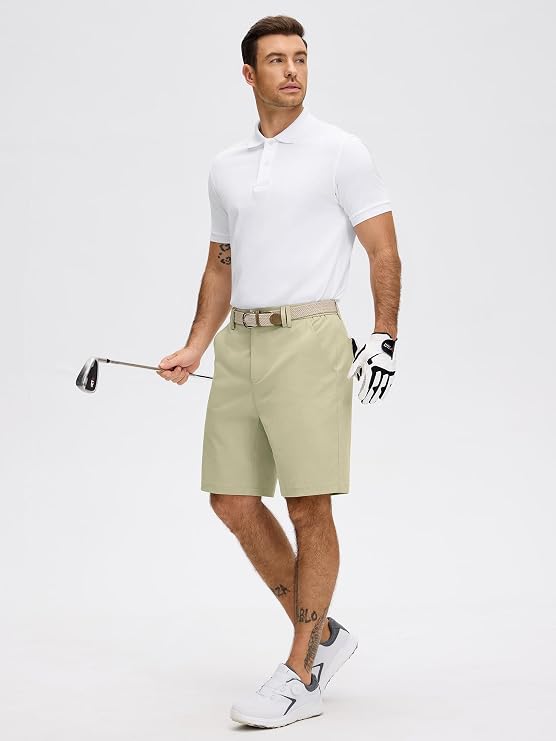JEMLDL Men's Golf Dress Shorts - 9-Inch Inseam