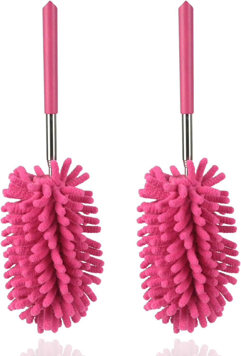 Microfiber Duster for Cleaning, Dusters with Telescoping Extension Pole, Extendable Washable Mini Dusters for Cleaning Supplies Car, Window, Furniture, Office (Rose red 2pack) Microfiber Duster for Cleaning, Dusters with Telescoping Extension Pole, Extendable Washable Mini Dusters for Cleaning Supplies Car, Window, Furniture, Office (Rose red 2pack)