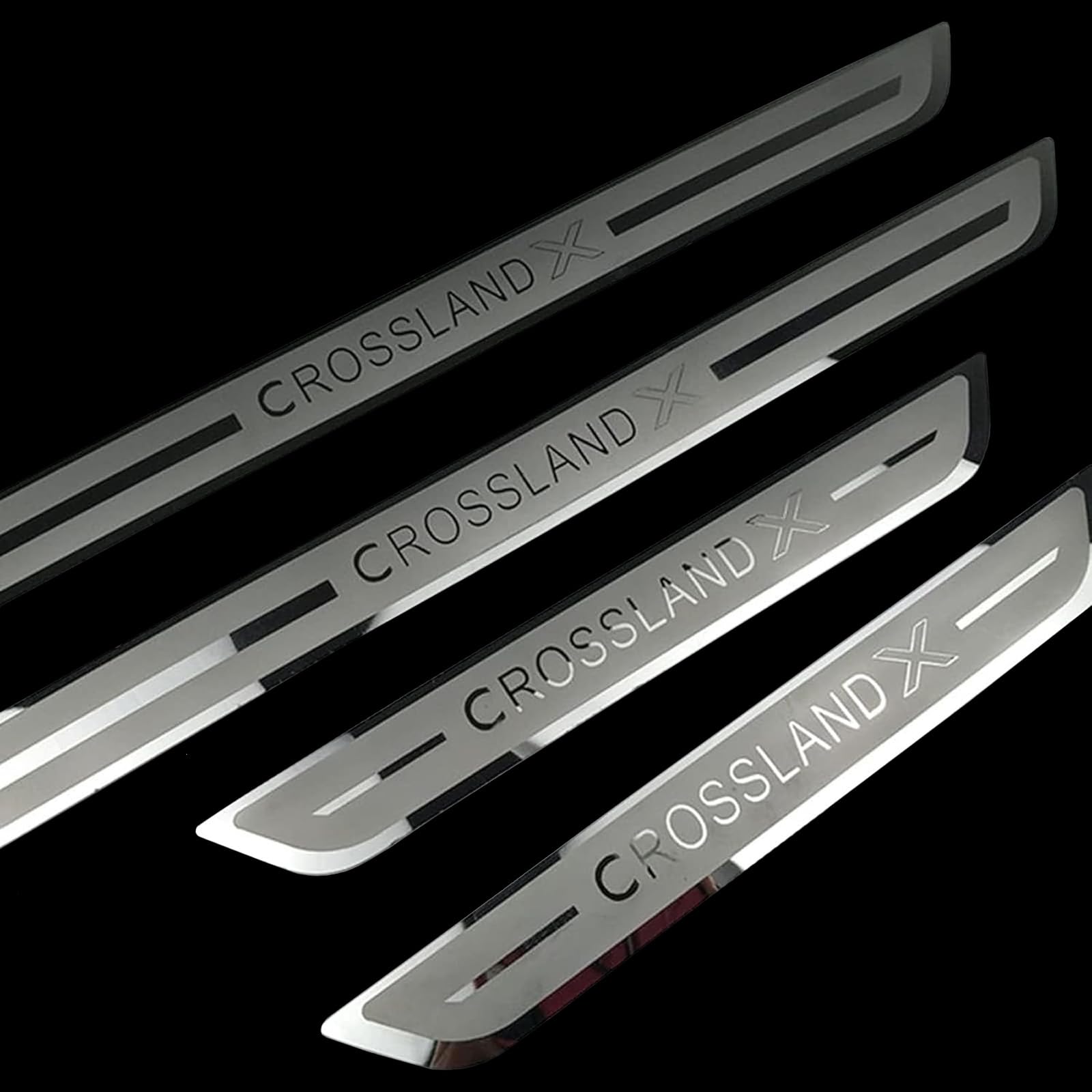Klhywen Silver Car Door Sill Protector For Op-El Vauxhall Crossland X 2017-2019 2020 2021 4Pcs Scuff Plate Stainless Steel Stickers Accessories,