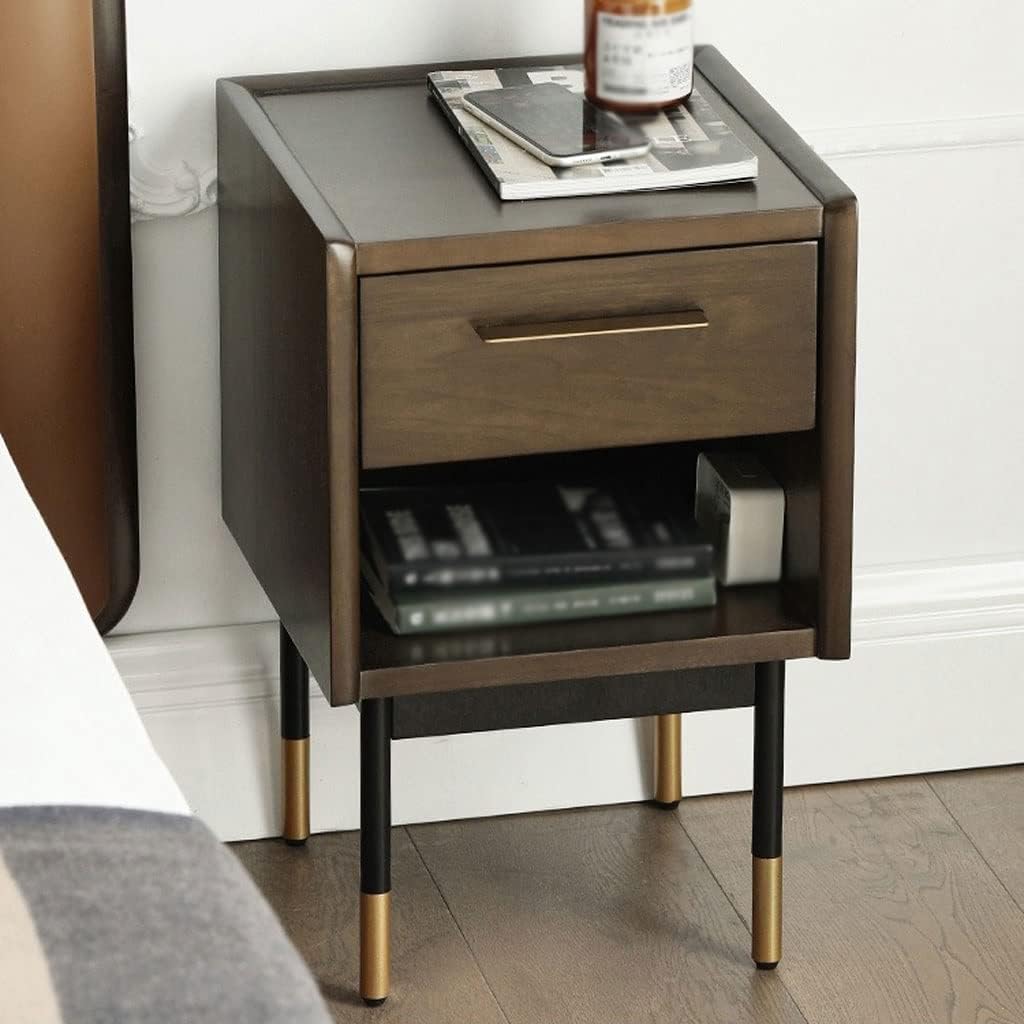 Nightstand Bedside Table Simple Semi-Open Locker Living Room Bedroom Bedside Table Storage Cabinet Wooden Small Cabinet Bedside End Table