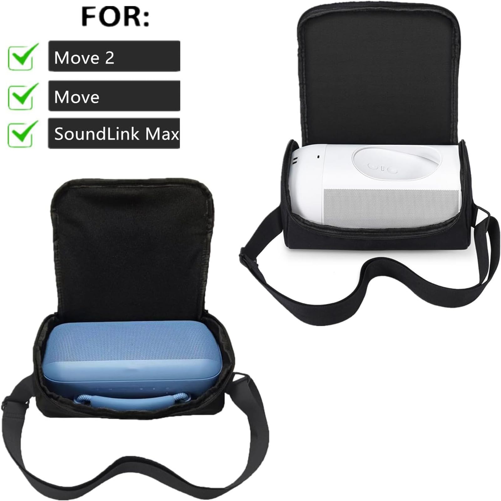 Borsa da Viaggio per Bose NUOVO Diffusore Portatile SoundLink Max,per Sonos Move/Move 2 Altoparlante intelligente,Custodia da Trasporto per Sonos Move/Move 2 Base di Ricarica,Cavo(Nero)