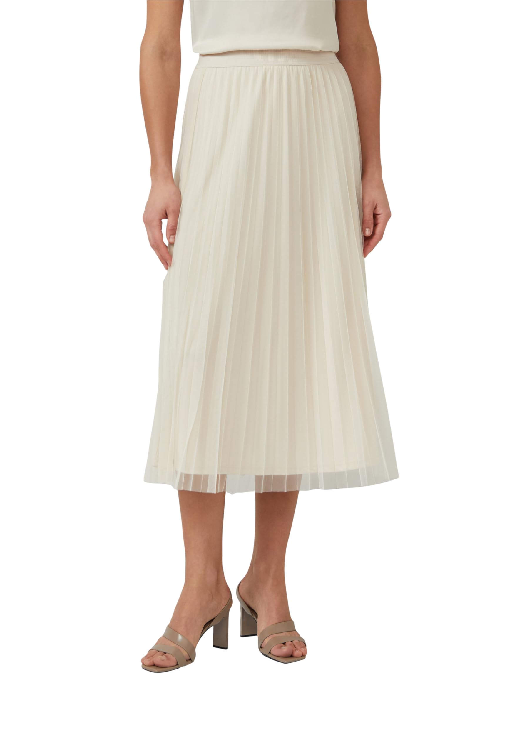 s.Oliver Plissierter Midi-Meshrock mit Jerseyfutter