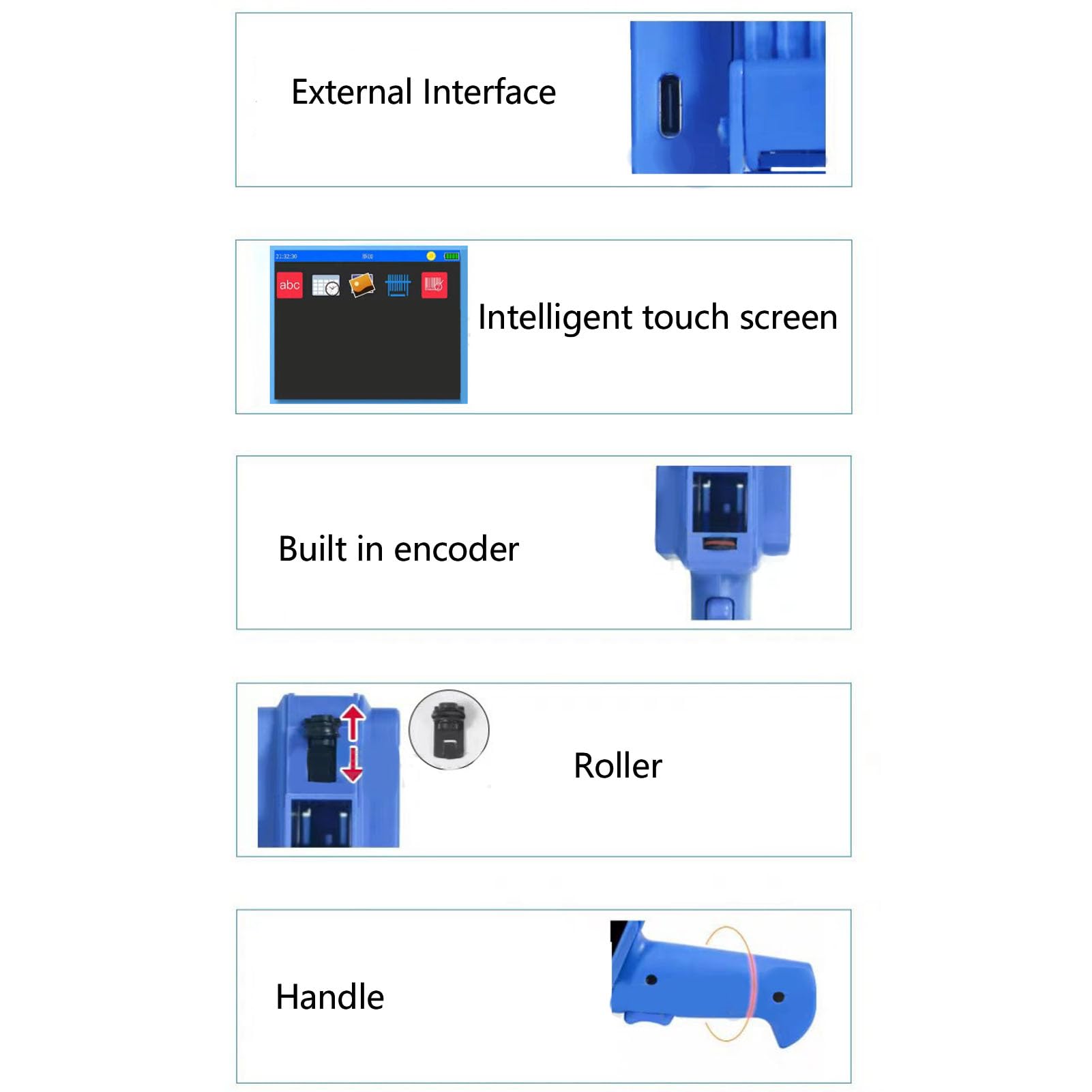Hyuduo Impresora de Inyección de Tinta de 12.7 Mm con Pantalla Resistente Inteligente de 2.4 Pulgadas 600 DPI y Cartucho de Tinta Negra de 42 Ml para Cartón de Plástico de Cartón