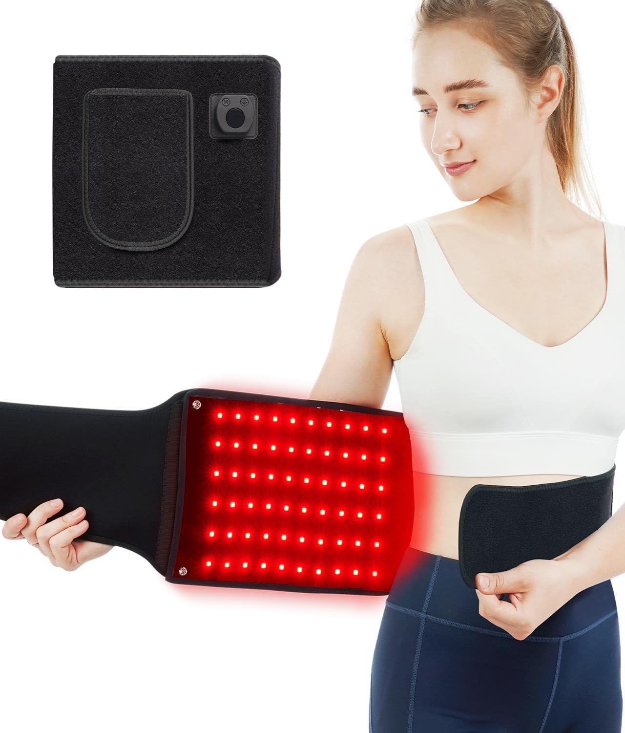 Red Light Therapy Belt for Body, Wearable Near Infrared Light Therapy 660nm & 850nm 3-in-1 LED Bead, Fatigue Pain Relief & Muscle Recovery, Gifts for Women Men