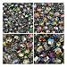 Czech Fire-Polished Faceted Glass Beads Round 3mm, 4mm, 6mm, 8mm, Crystal Vitrail. Total 275 pcs. Set 1CFP 006 (3FP003 4FP003 6FP003 8FP003)