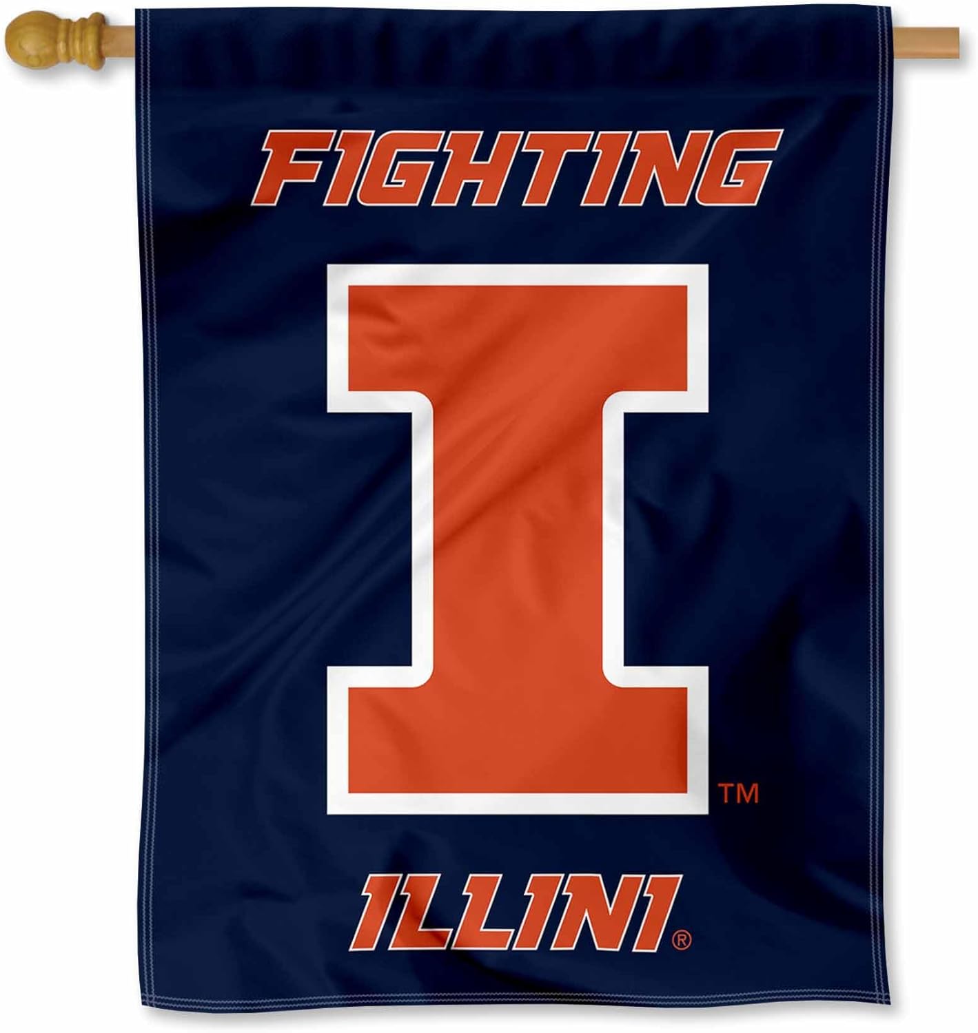 Illinois Fighting Illini Blue Double Sided House Flag