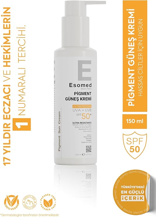 Hassas Ciltler İçin Yüksek Korumalı Leke Karşıtı Pigment Güneş Kremi Uva Uvb Spf50 150 Ml