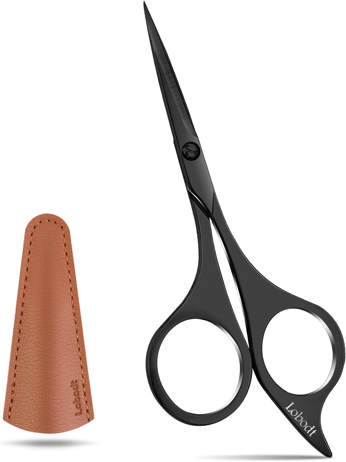 Lobodt Professional Beard Scissors,4.9 inch (black) small sharp stainless ste...