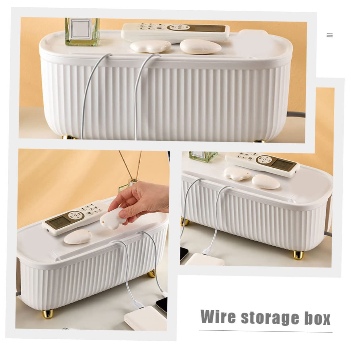 Caja Organizadora de Cables Grande Abs para Regletas y Enchufes