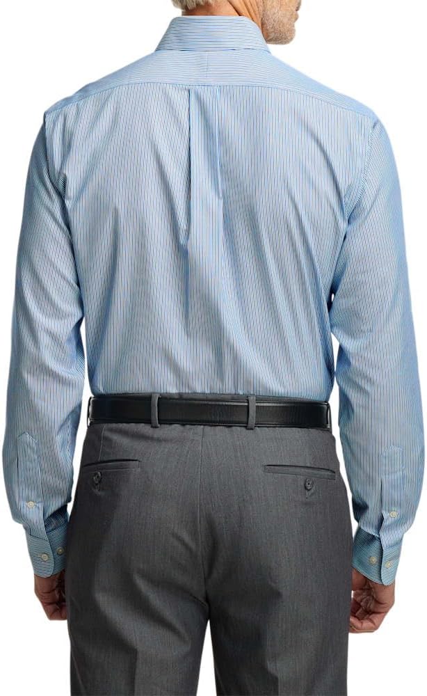 Paul Fredrick Men's Classic Fit Non-Iron Cotton Stripe Dress Shirt - Image 3