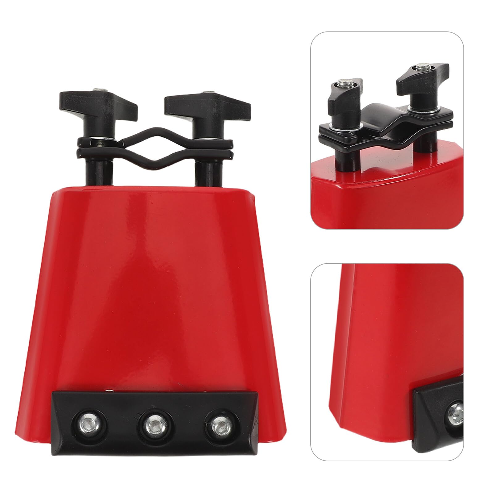 Tamburo Campanaccio in Metallo di Campanacci per Batteria con Striscia Sordina Accessorio per Tamburo Montabile per Percussioni