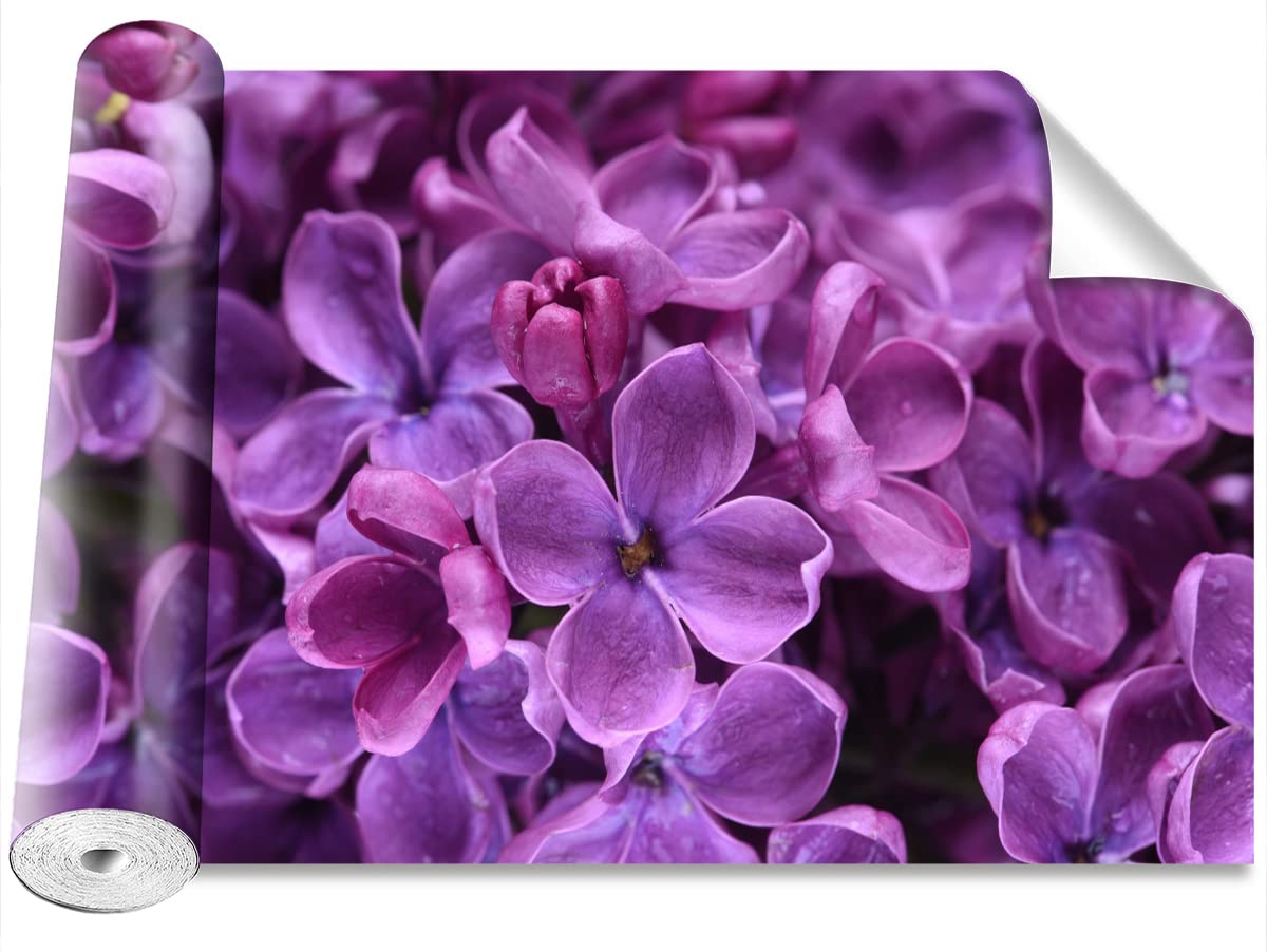 Papier peint fleurs pourpres 208x146cm Tulup pour masquer un mur sans peindre