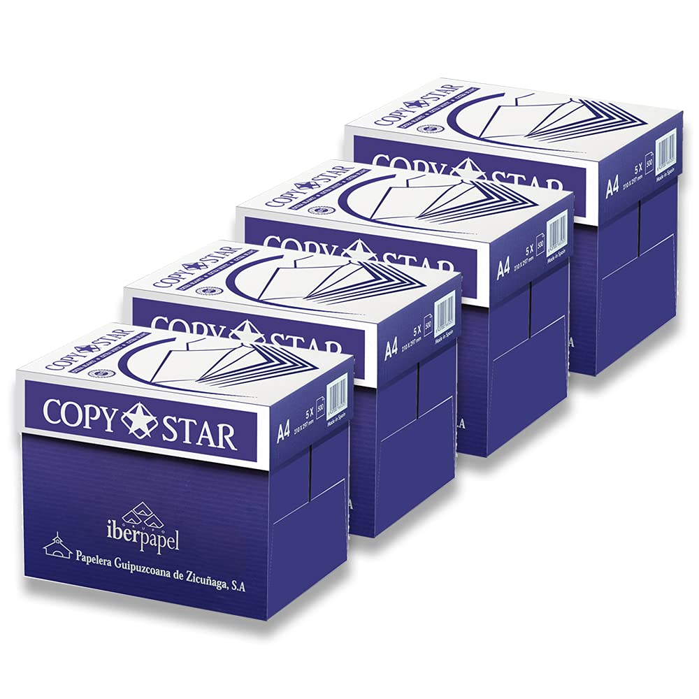 Copy Star 80gr Carta A4 per fotocopiatrici e stampanti 80gr/mq, Formato A4, confezione da 20 Risme
