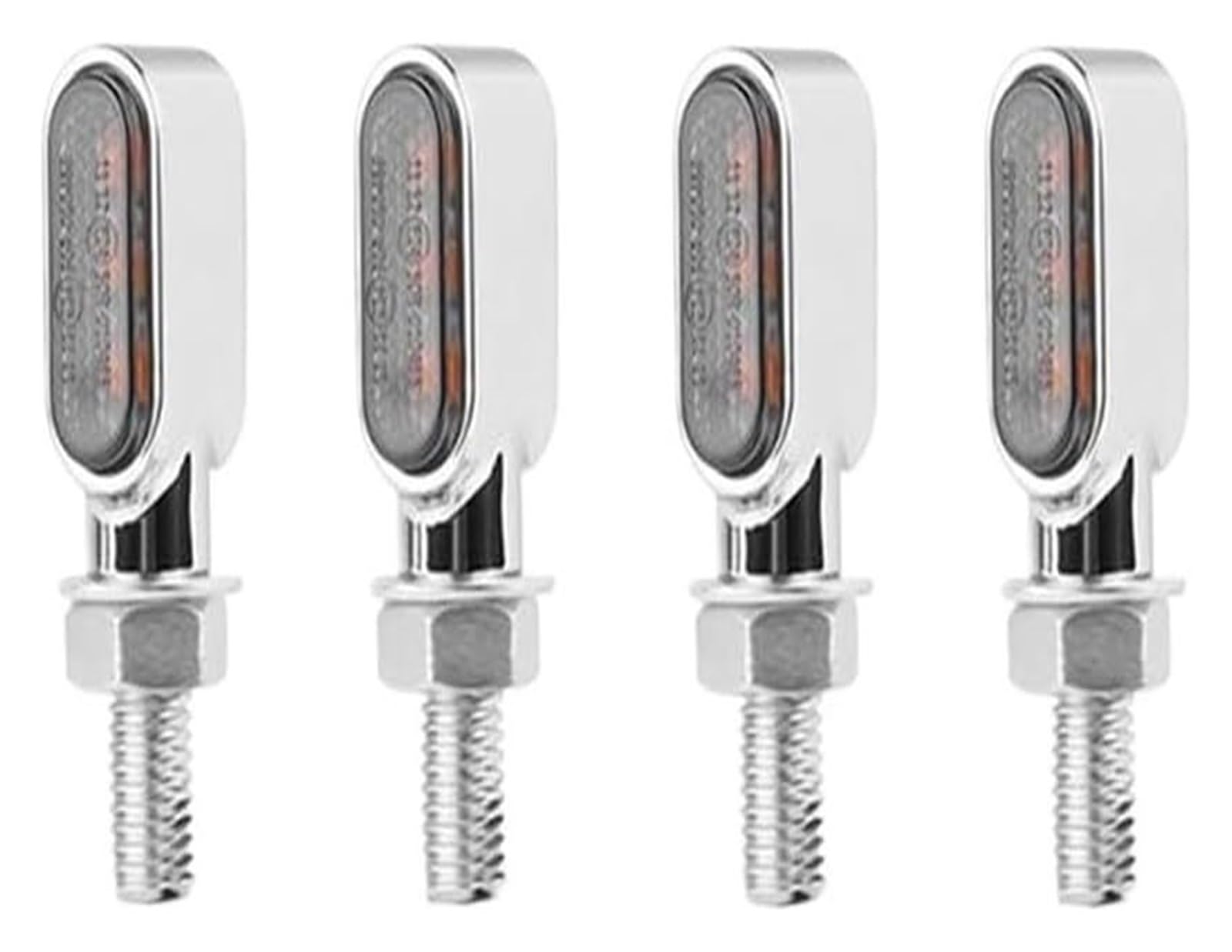 pour Yamaha LED Moto Clignotant 12 V 8 Mm Clignotants Indicateurs Virage Moto(4 Pcs-Silver Shell)