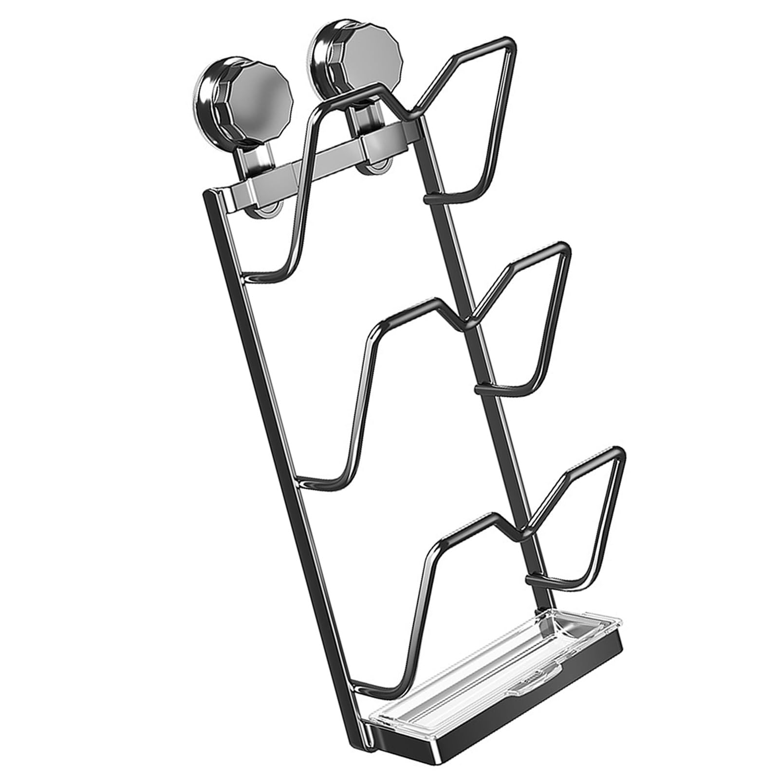 Yhplxyuus Hanging Kitchen Basket Wall Mounted Sturdy Wire Organizers for Living Room Closet 3 Grids Space Saving Designs Strong Suction Shelf